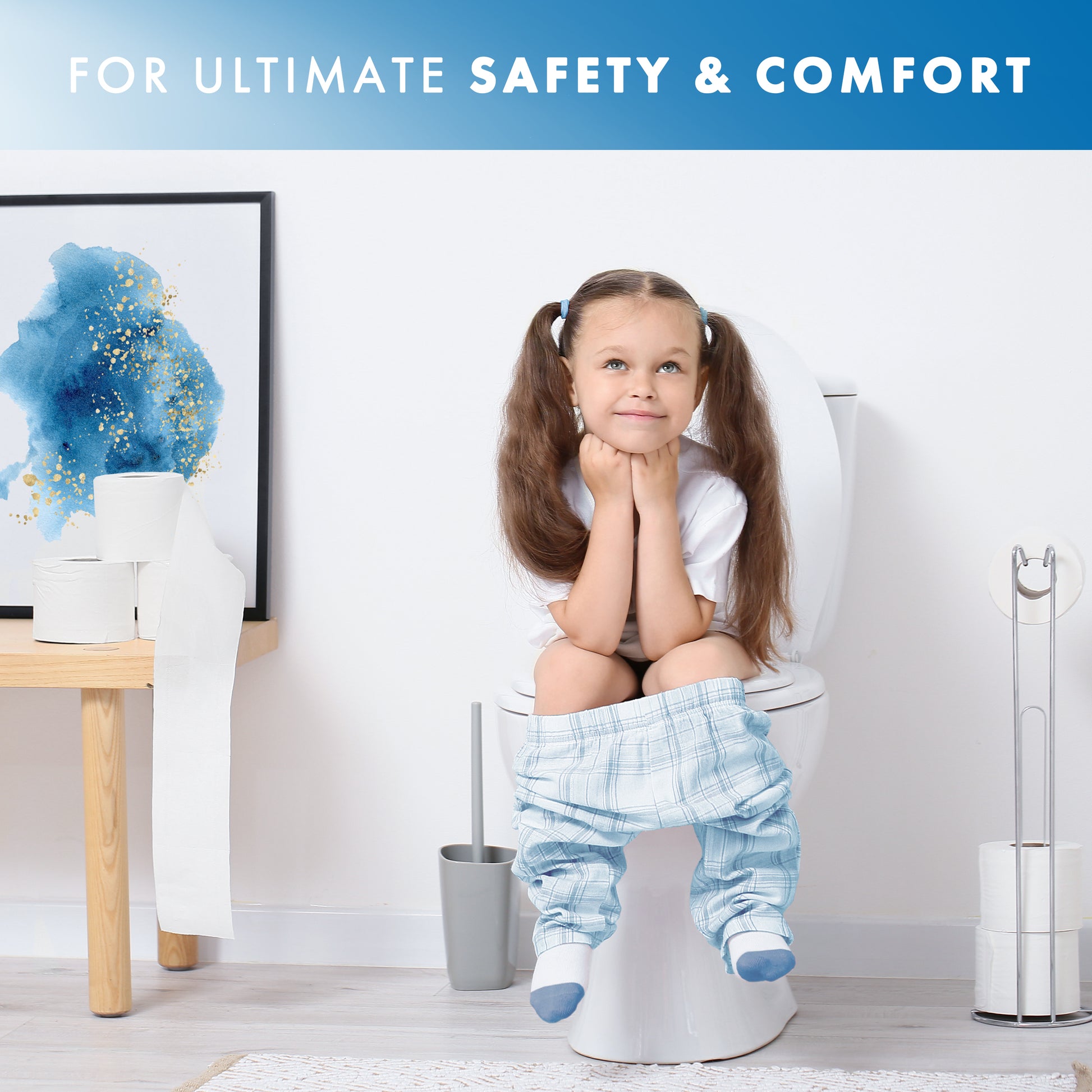 Benkstein Elongated Toilet Seat with Toddler Seat Built In Slow Close - Toddler Potty Benkstein